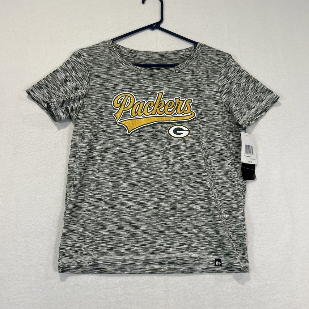 Green Bay Packers NFL New Era Shirt Short Sleeve Womens Small Space Dye NWT